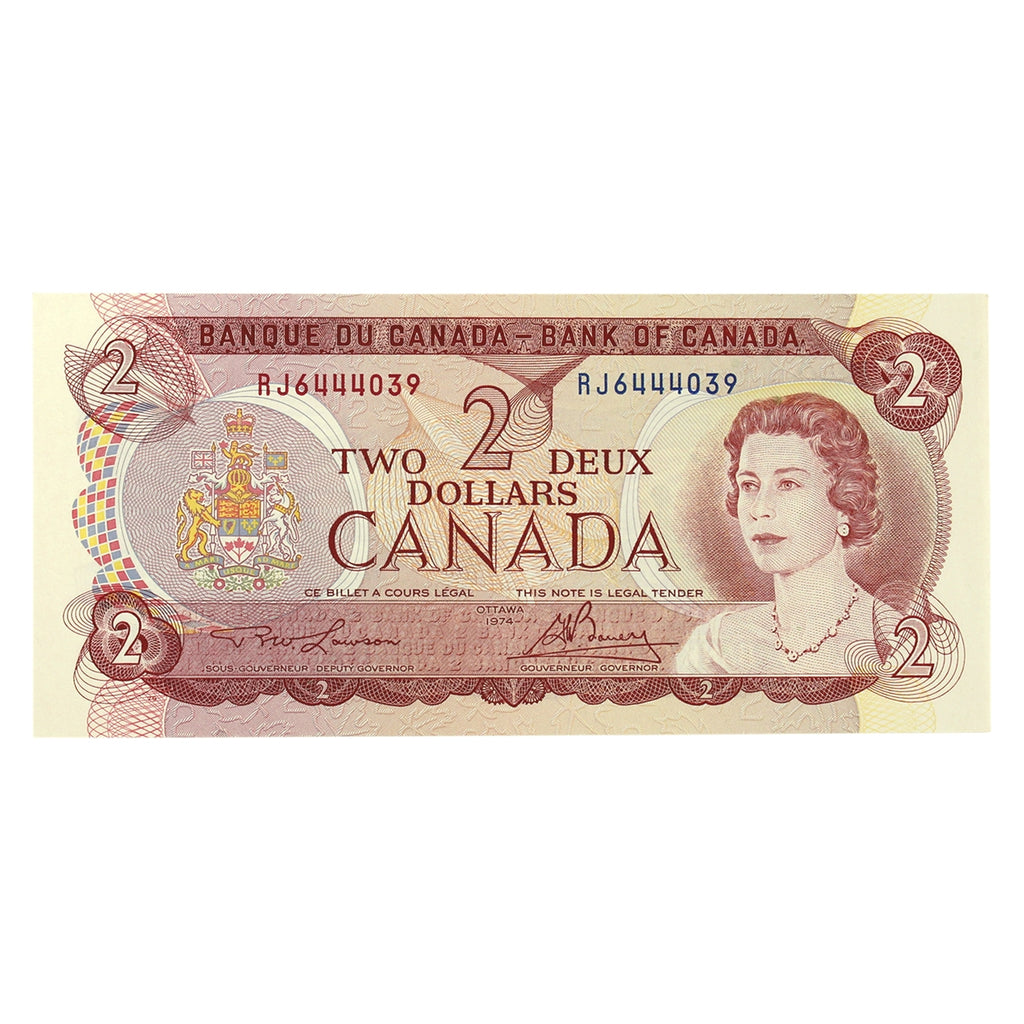 BC-47a 1974 Canada $2 Lawson-Bouey, RJ, Choice Uncirculated (CUNC63)