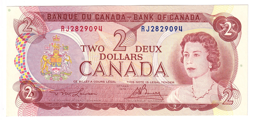 BC-47a 1974 Canada $2 Lawson-Bouey, RJ, Uncirculated (MS60)