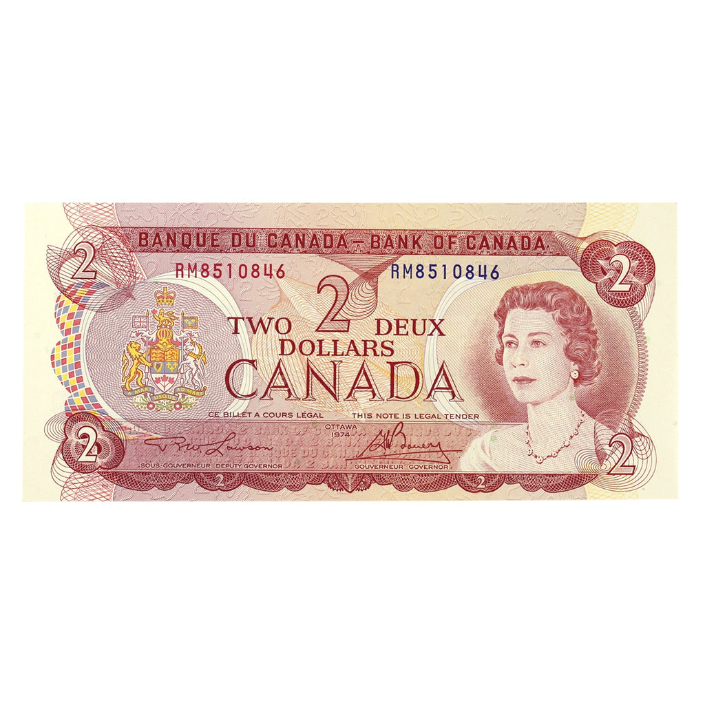 BC-47a 1974 Canada $2 Lawson-Bouey, RM, Extra Fine (EF40)