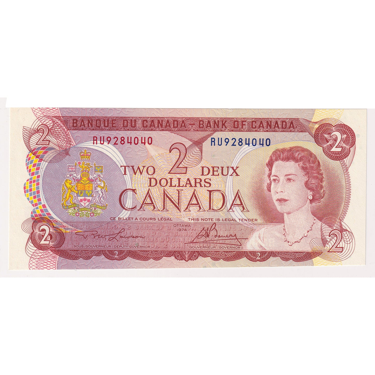 BC-47a 1974 Canada $2 Lawson-Bouey, RU, Choice Uncirculated (CUNC63)