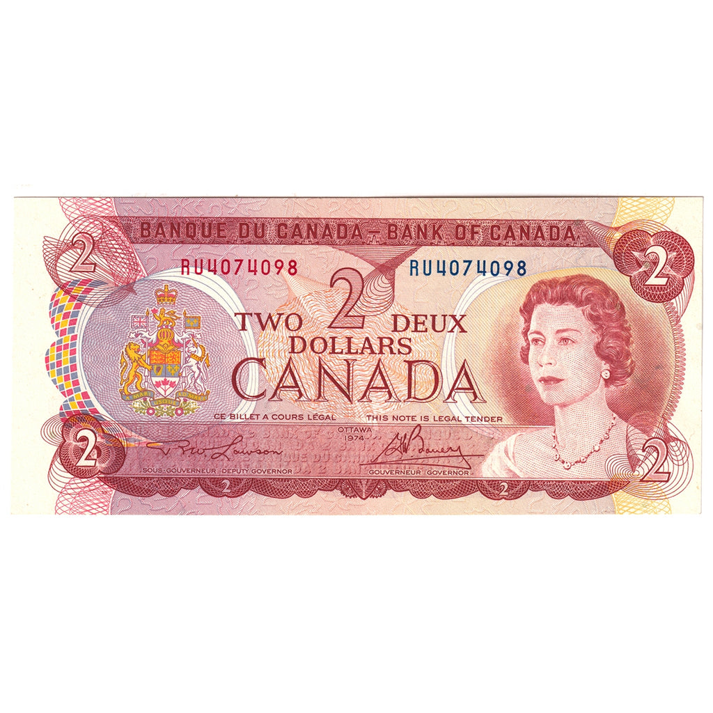 BC-47a 1974 Canada $2 Lawson-Bouey, RU, Uncirculated (MS60)