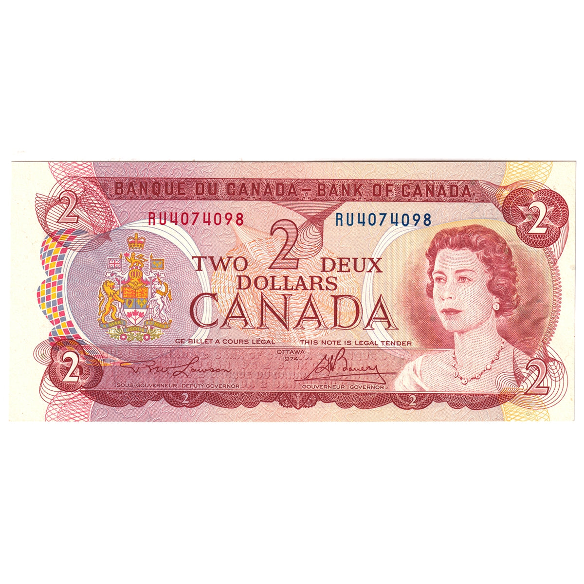 BC-47a 1974 Canada $2 Lawson-Bouey, RU, Uncirculated (MS60)