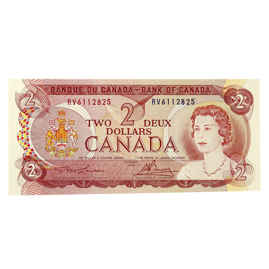 BC-47a 1974 Canada $2 Lawson-Bouey, RV, AU-UNC