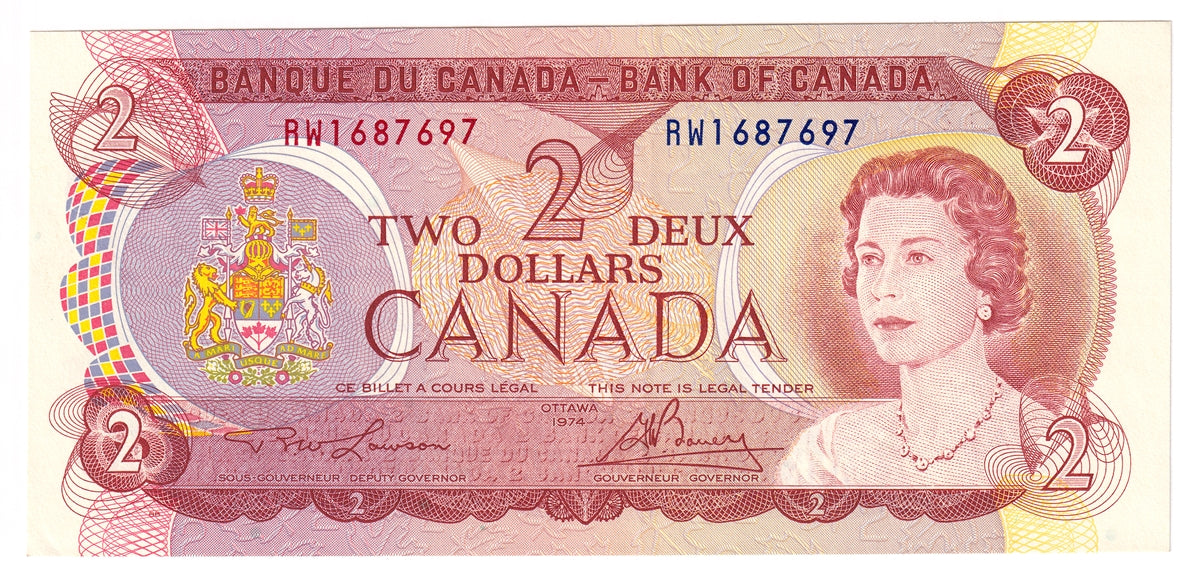 BC-47a 1974 Canada $2 Lawson-Bouey, RW, EF-AU (EF45)