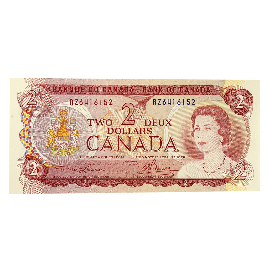 BC-47a 1974 Canada $2 Lawson-Bouey, RZ, Uncirculated (MS60)
