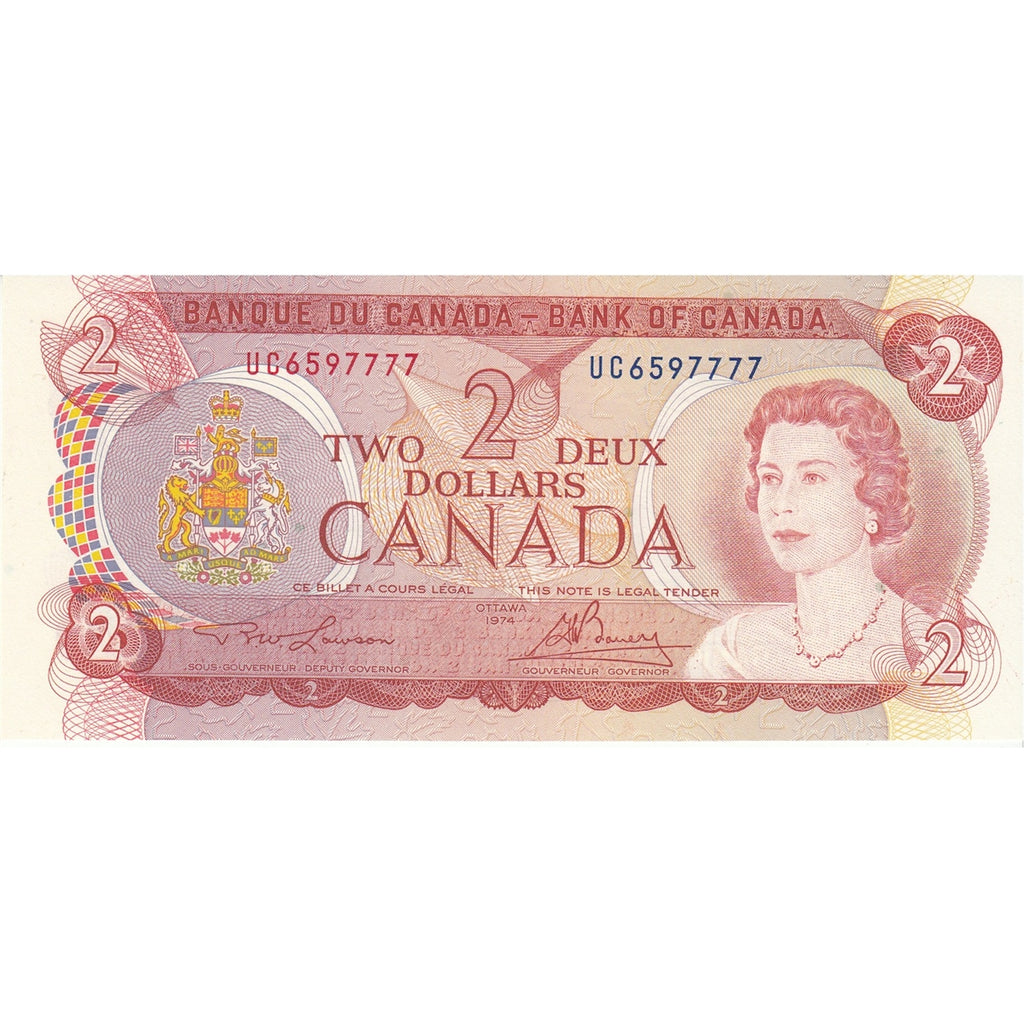 BC-47a 1974 Canada $2 Lawson-Bouey, UC, Choice Uncirculated (CUNC63)
