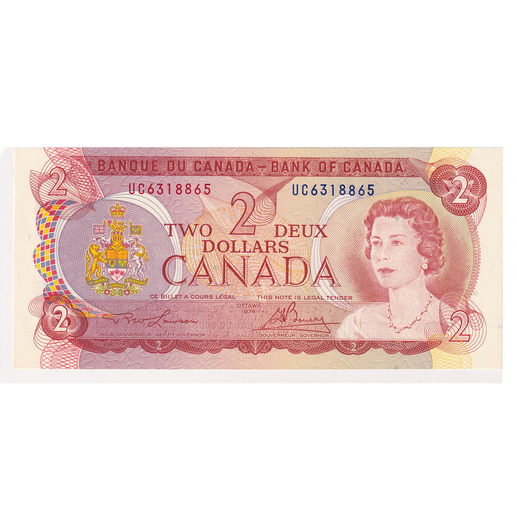 BC-47a 1974 Canada $2 Lawson-Bouey, UC, Uncirculated (MS60)