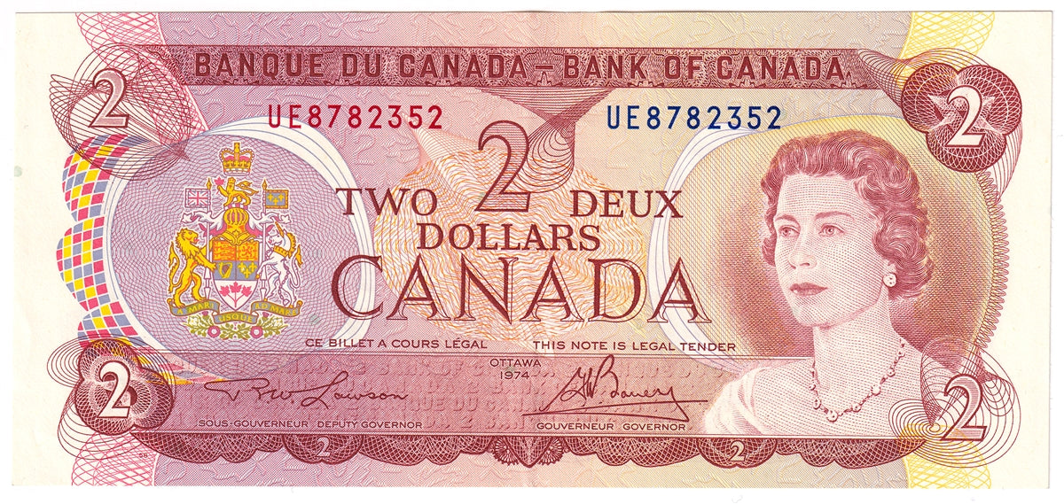 BC-47a 1974 Canada $2 Lawson-Bouey, UE, EF-AU (EF45)