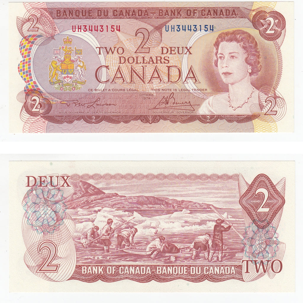 BC-47a 1974 Canada $2 Lawson-Bouey, UH, Choice Uncirculated (CUNC63)