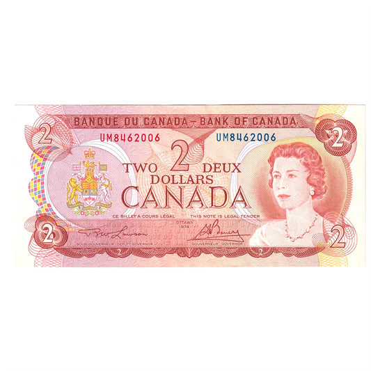 BC-47a 1974 Canada $2 Lawson-Bouey, UM, AU-UNC