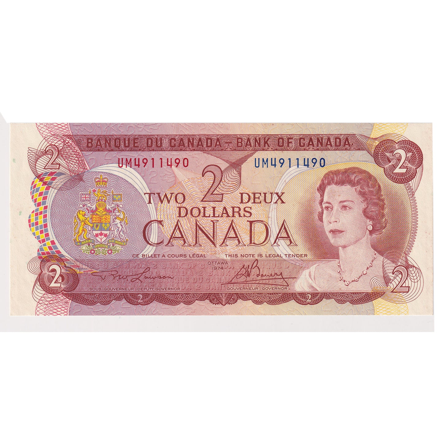 BC-47a 1974 Canada $2 Lawson-Bouey, UM, Uncirculated (MS60)