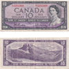 BC-40b 1954 Canada $10 Beattie-Rasminsky, K/T, F-VF (F15)