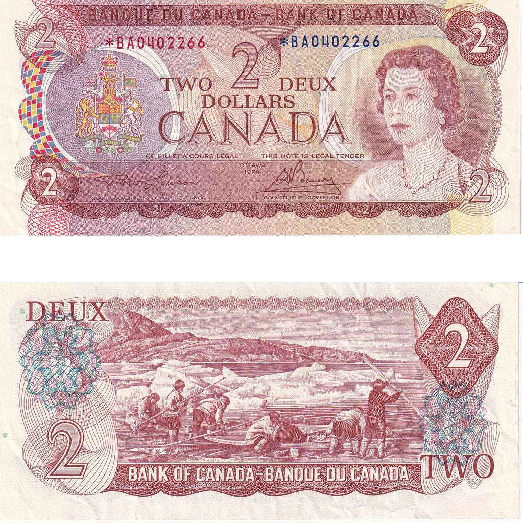 BC-47aA 1974 Canada $2 Lawson-Bouey, *BA, EF-AU (EF45)