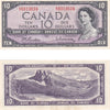 BC-40b 1954 Canada $10 Beattie-Rasminsky, E/V, Extra Fine (EF40)