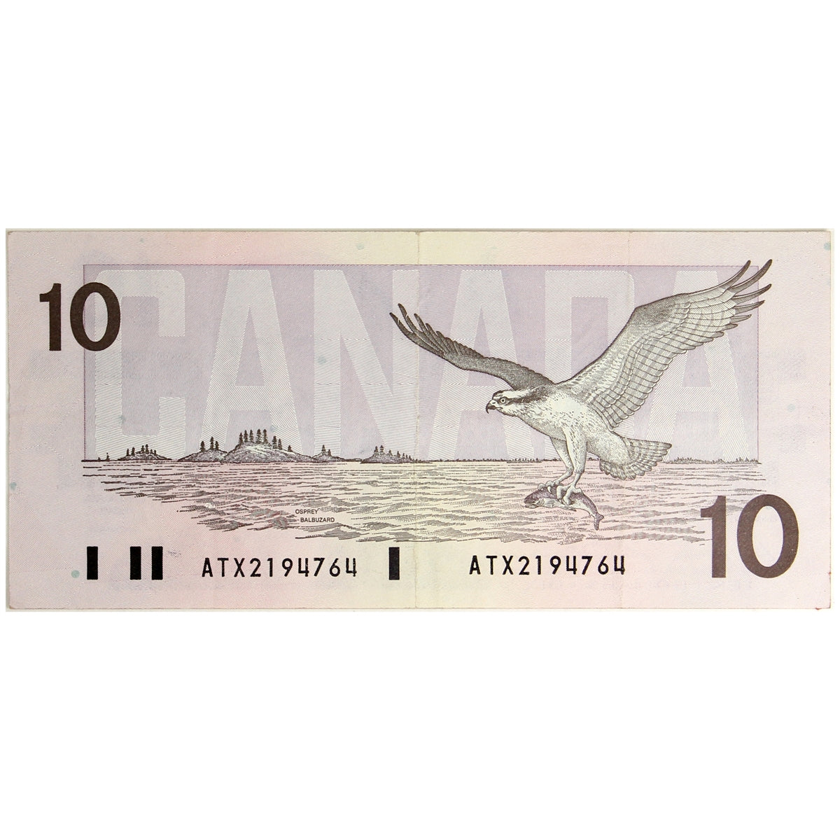 BC-57bA 1989 Canada $10 Bonin-Thiessen, ATX, VF-EF (VF30)