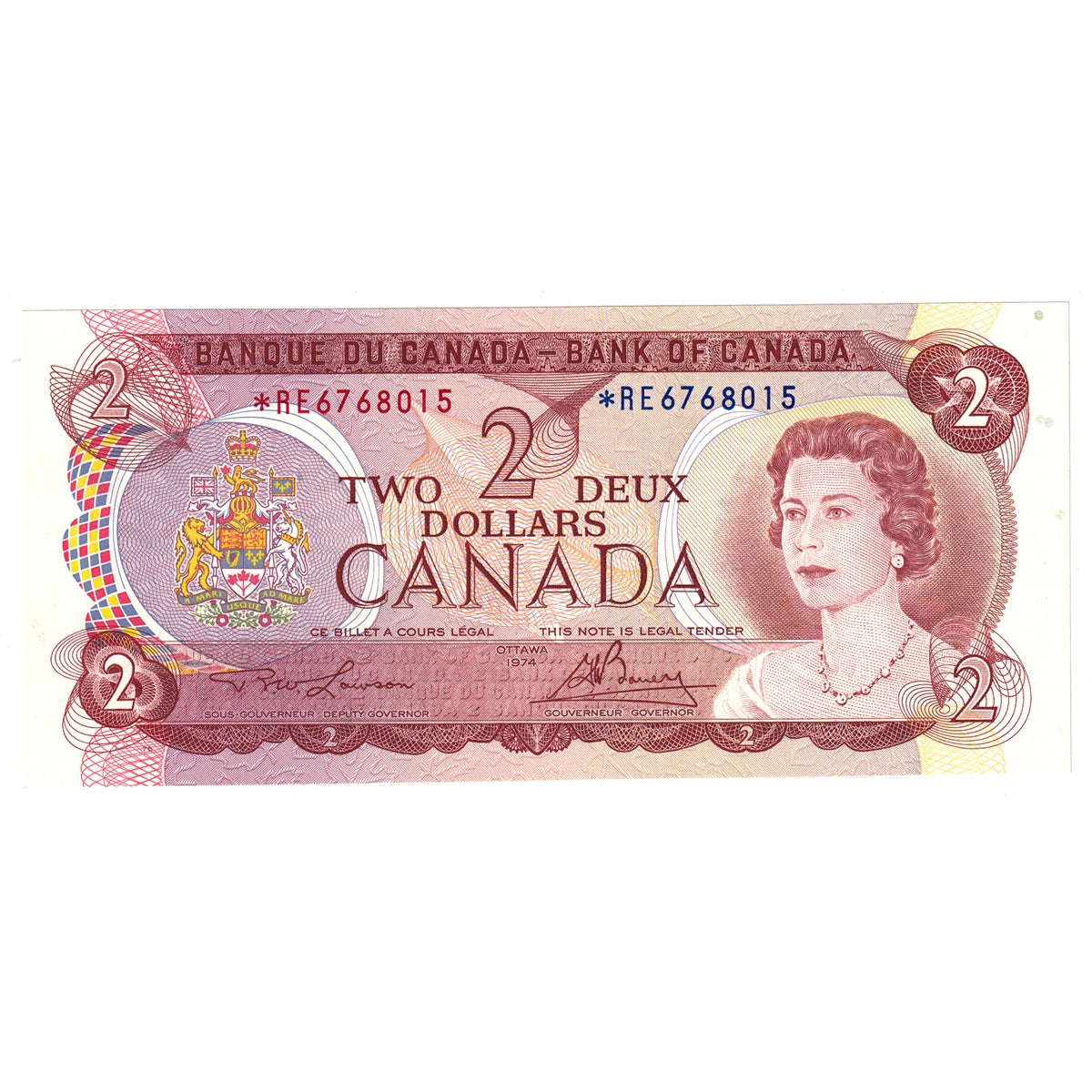 BC-47aA 1974 Canada $2 Lawson-Bouey, *RE, Uncirculated (MS60)