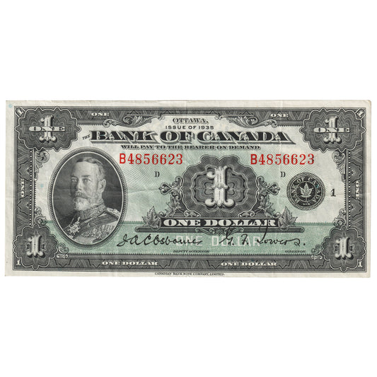BC-1 1935 Canada $1 Osborne-Towers, English, Series B, VF-EF