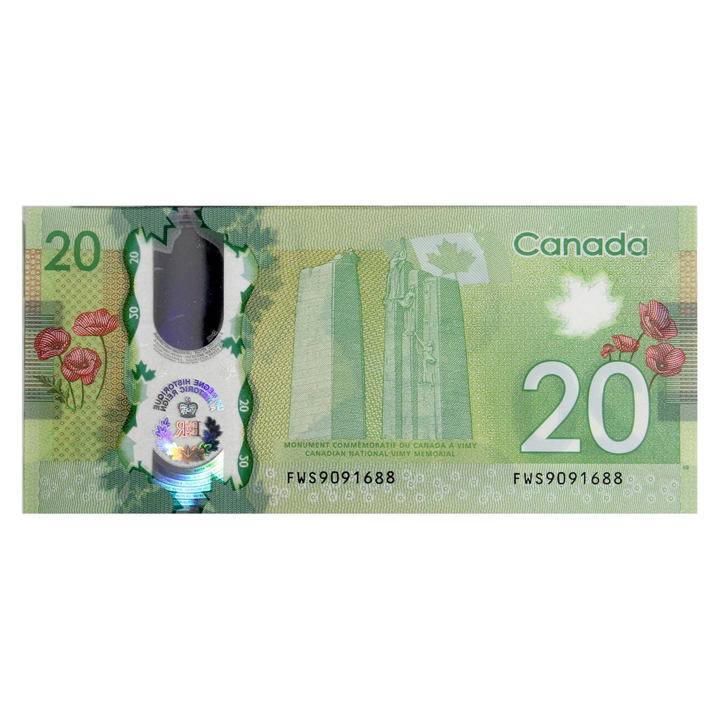 BC-74 2015 Canada $20 Wilkins-Poloz, FWS, Uncirculated (MS60)