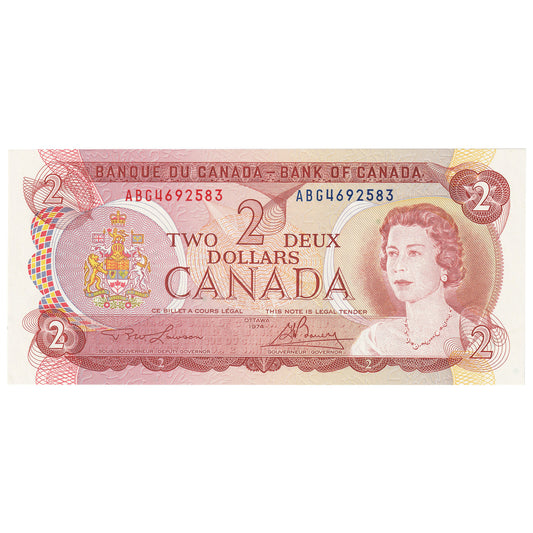 BC-47a-i 1974 Canada $2 Lawson-Bouey, ABG, CUNC