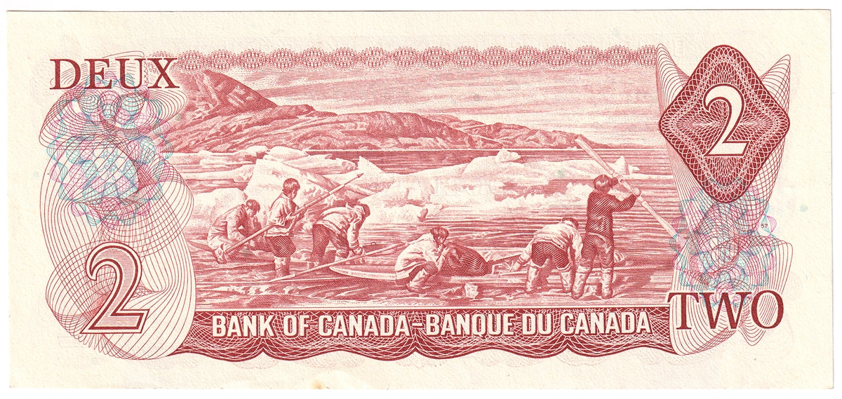 BC-47a-i 1974 Canada $2 Lawson-Bouey, ABM, Almost Uncirculated (AU50)