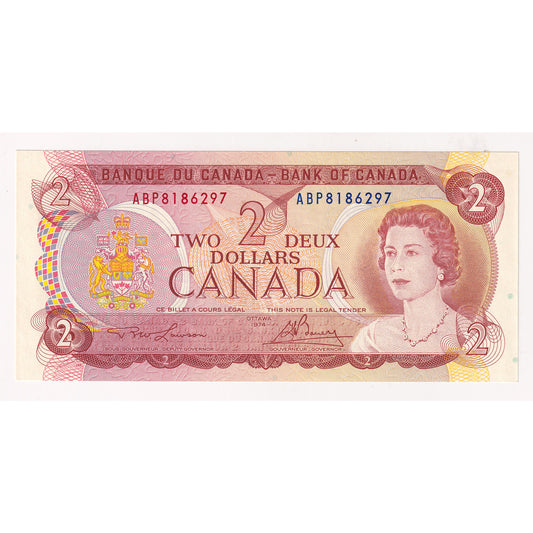BC-47a-i 1974 Canada $2 Lawson-Bouey, ABP, Choice Uncirculated (CUNC63)