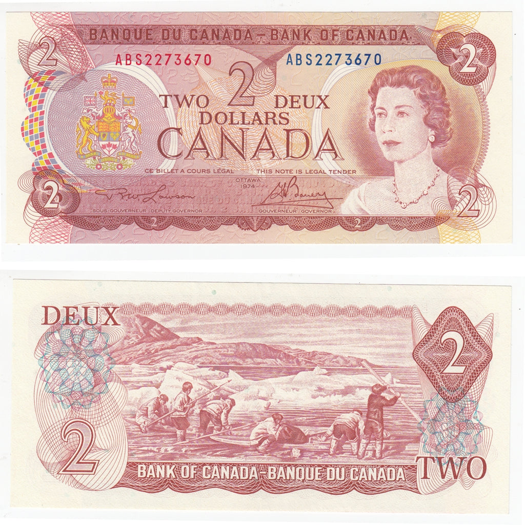 BC-47a-i 1974 Canada $2 Lawson-Bouey, ABS, Uncirculated (MS60)