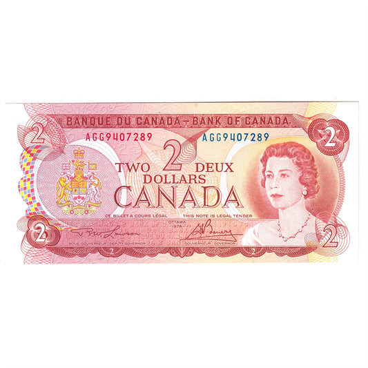 BC-47a-i 1974 Canada $2 Lawson-Bouey, AGG, AU-UNC