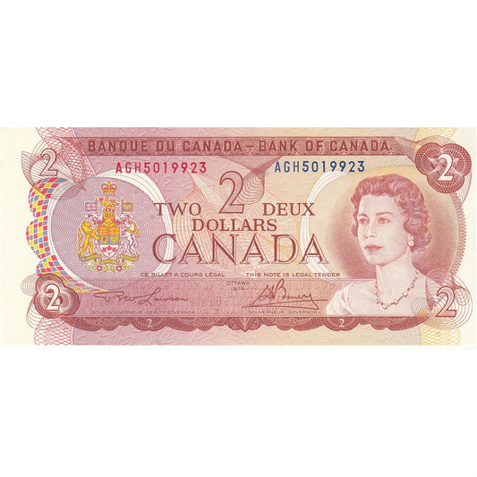 BC-47a-i 1974 Canada $2 Lawson-Bouey, AGH, CUNC