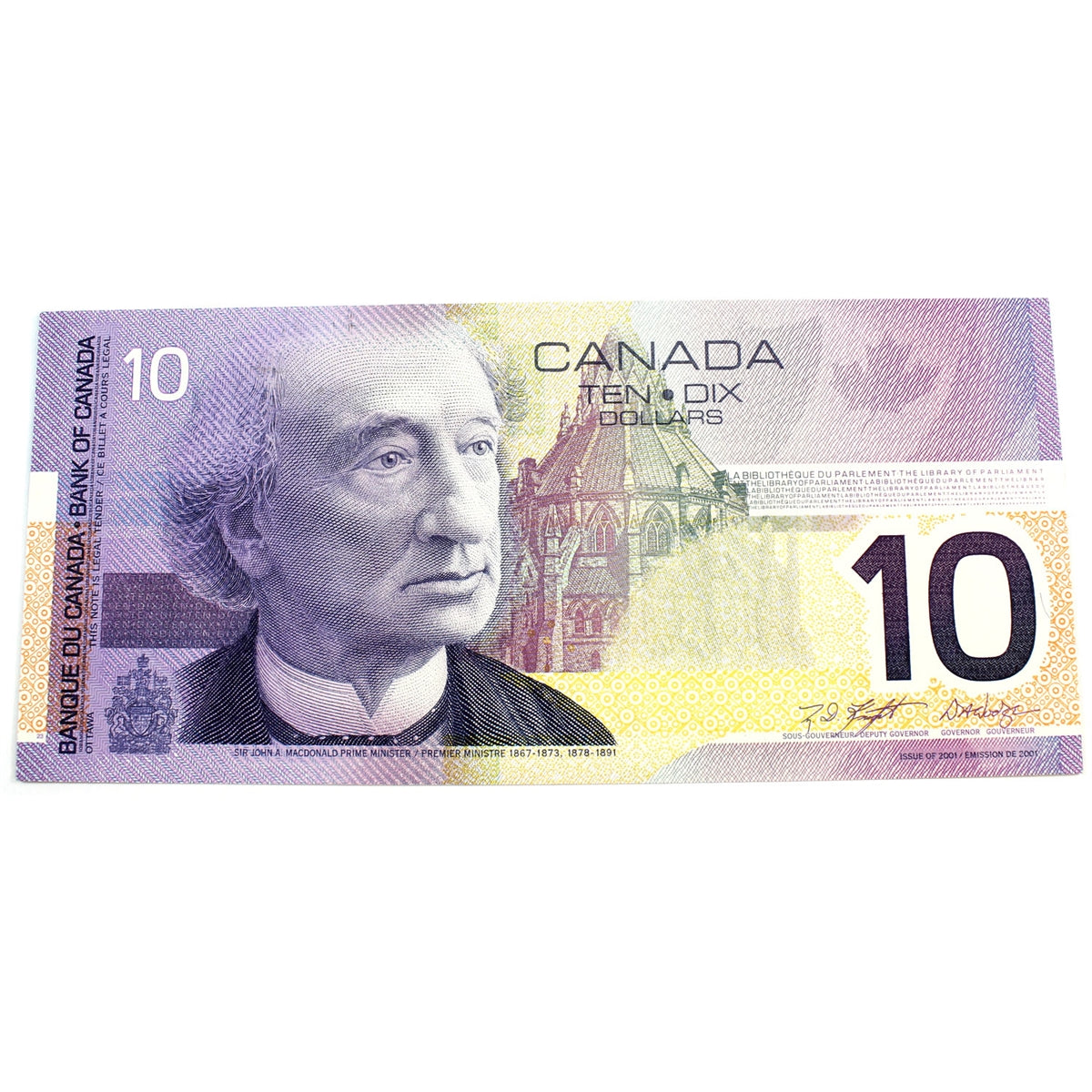 BC-63bA 2001 Canada $10 Knight-Dodge, FEC (9.800-10.00), Almost Uncirculated (AU50)