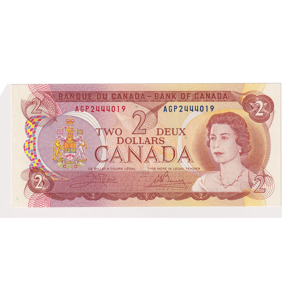 BC-47b 1974 Canada $2 Crow-Bouey, AGP, Uncirculated (MS60)