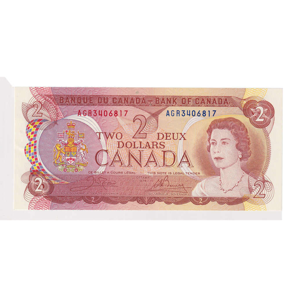 BC-47b 1974 Canada $2 Crow-Bouey, AGR, Uncirculated (MS60)