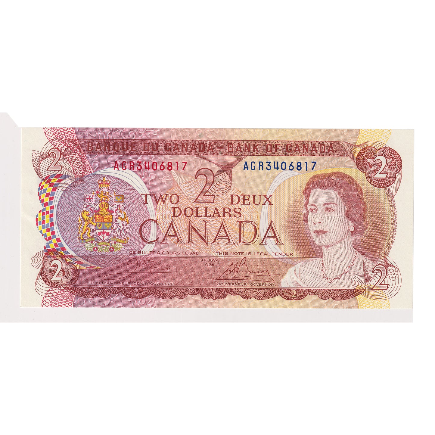 BC-47b 1974 Canada $2 Crow-Bouey, AGR, Uncirculated (MS60)