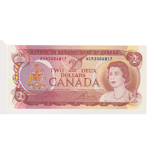 BC-47b 1974 Canada $2 Crow-Bouey, AGR, Uncirculated (MS60)