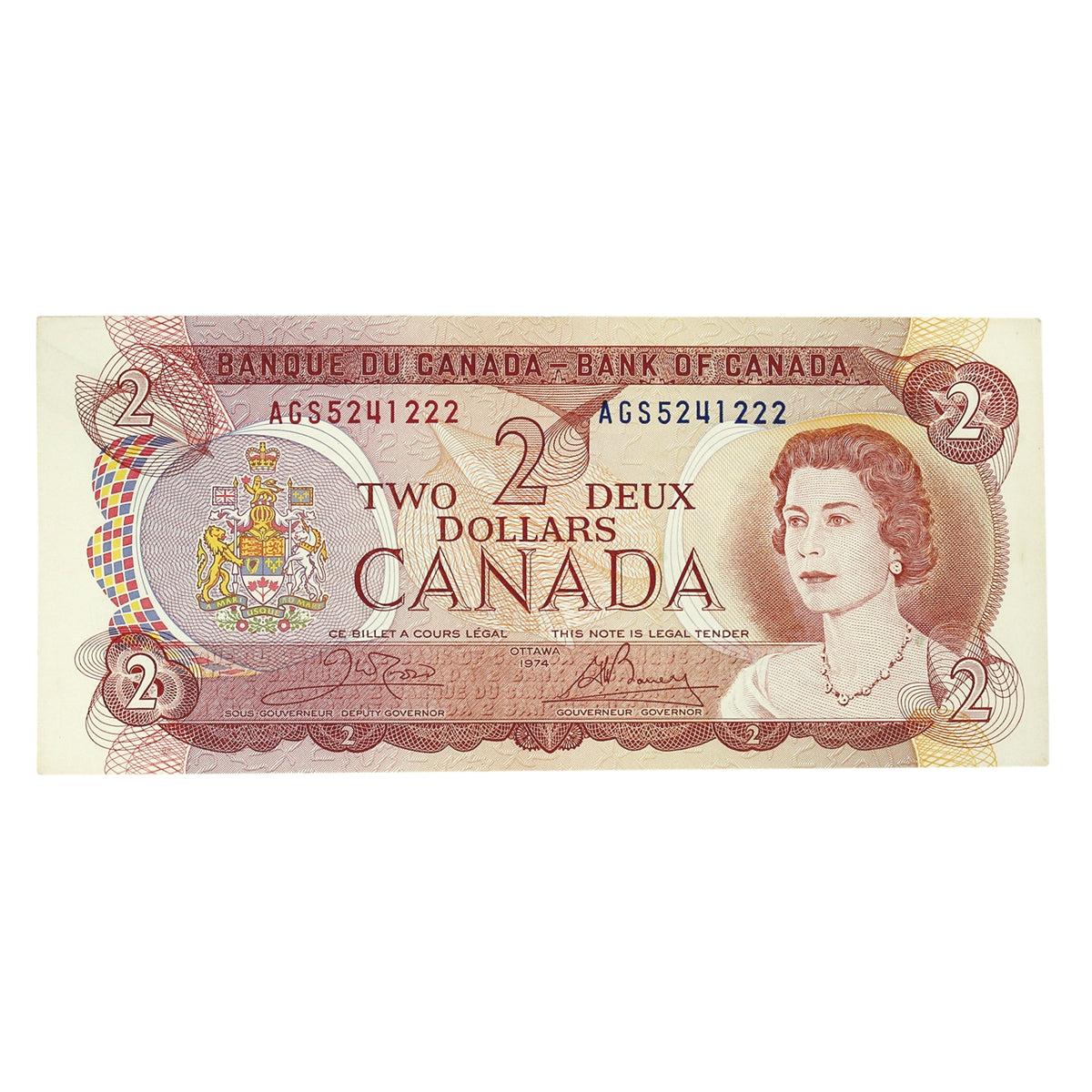 BC-47b 1974 Canada $2 Crow-Bouey, AGS, Almost Uncirculated (AU50)