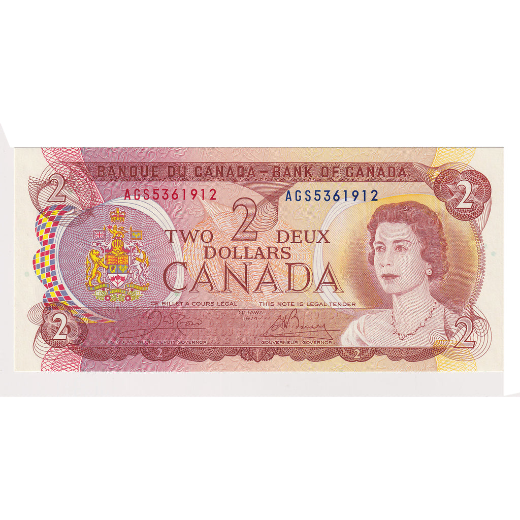BC-47b 1974 Canada $2 Crow-Bouey, AGS, Choice Uncirculated (CUNC63)
