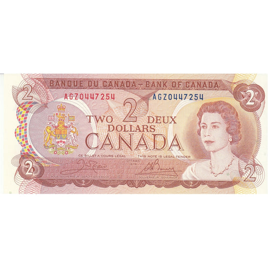 BC-47b 1974 Canada $2 Crow-Bouey, AGZ, Choice Uncirculated (CUNC63)