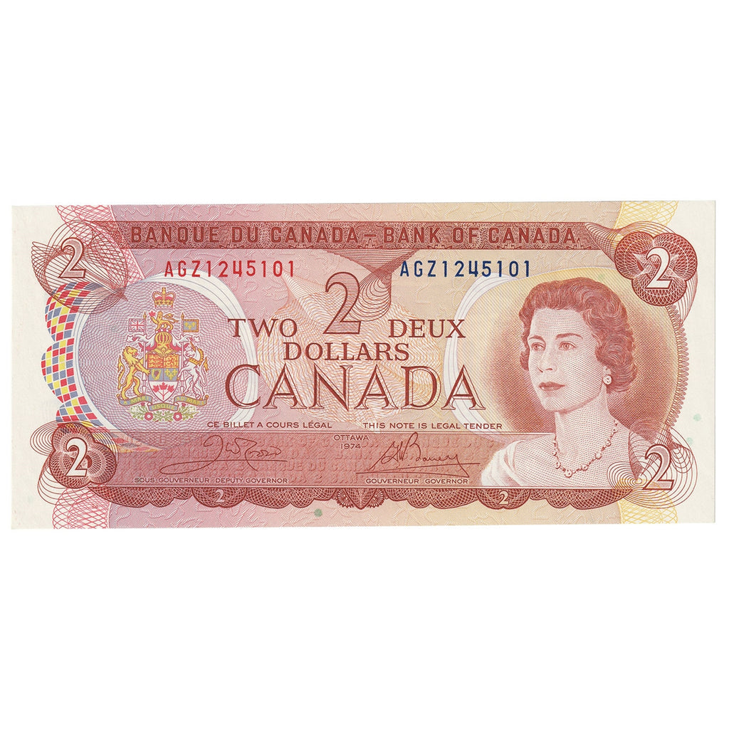 BC-47b 1974 Canada $2 Crow-Bouey, AGZ, Uncirculated (MS60)
