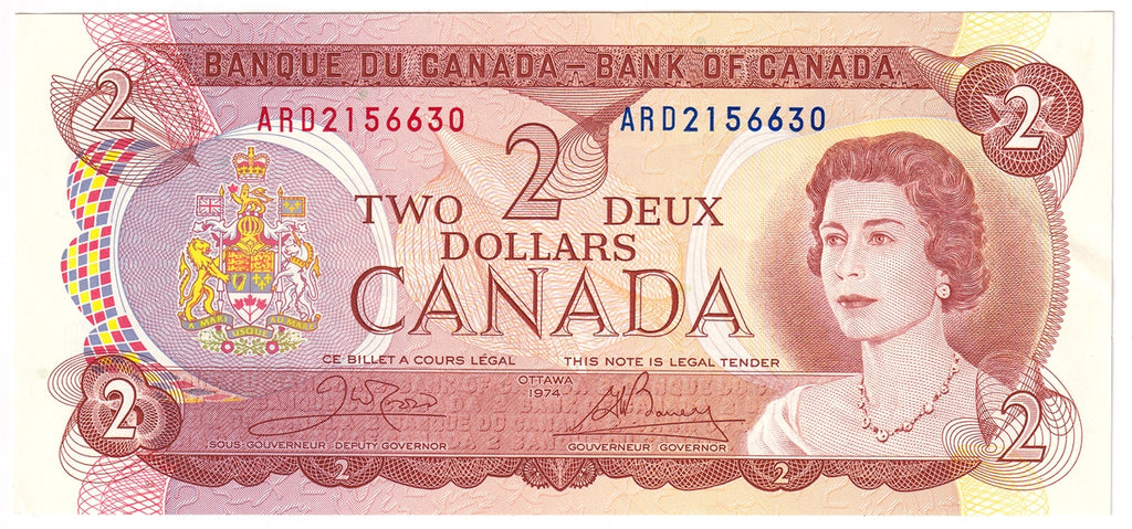 BC-47b 1974 Canada $2 Crow-Bouey, ARD, Uncirculated (MS60)