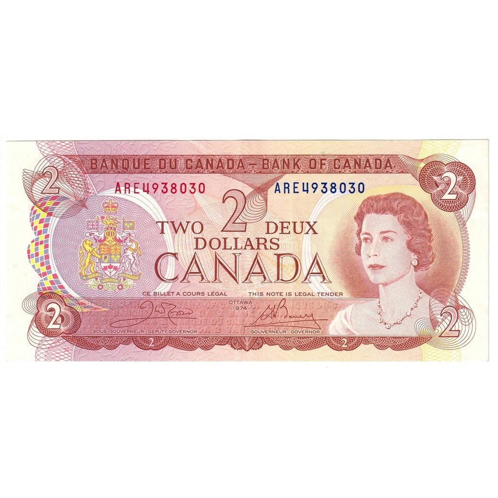 BC-47b 1974 Canada $2 Crow-Bouey, ARE, EF-AU (EF45)