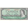 BC-37b-i 1954 Canada $1 Beattie-Rasminsky, C/Z, AU-UNC (AU55)