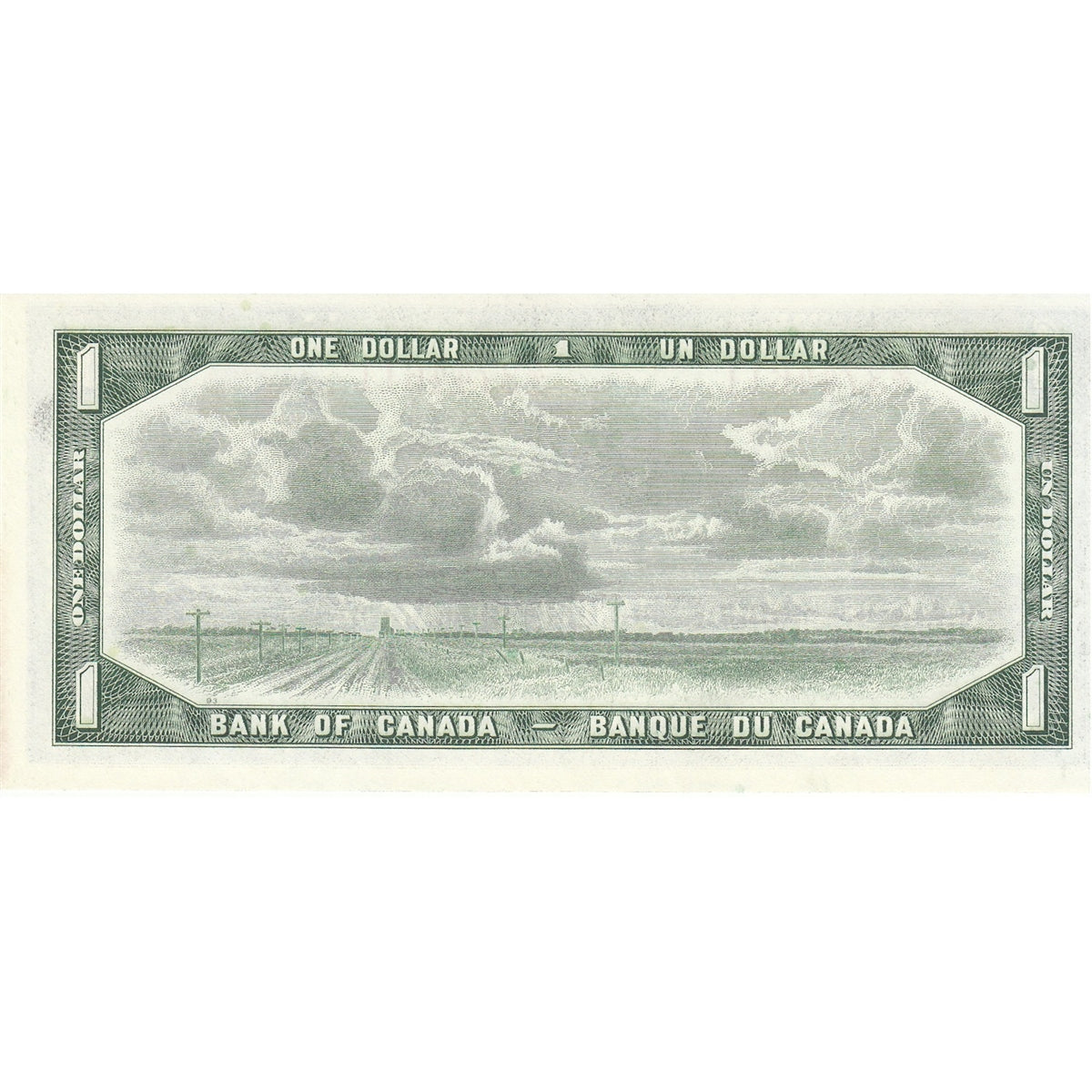BC-37b-i 1954 Canada $1 Beattie-Rasminsky, C/Z, AU-UNC (AU55)