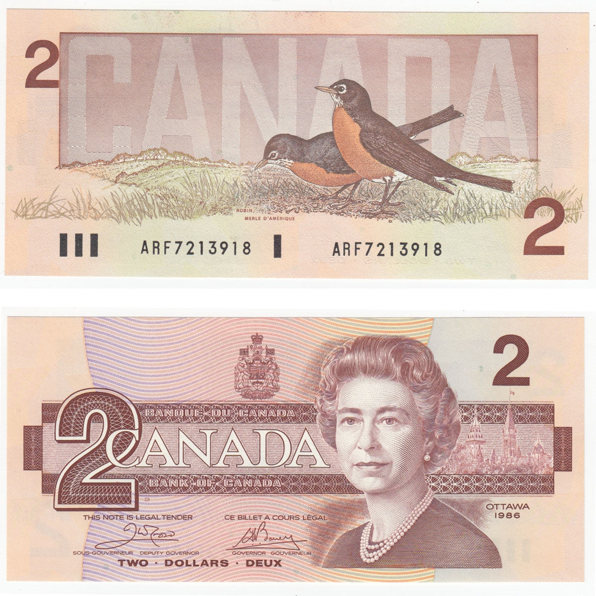 BC-55a 1986 Canada $2 Crow-Bouey, ARF, Choice Uncirculated (CUNC63)