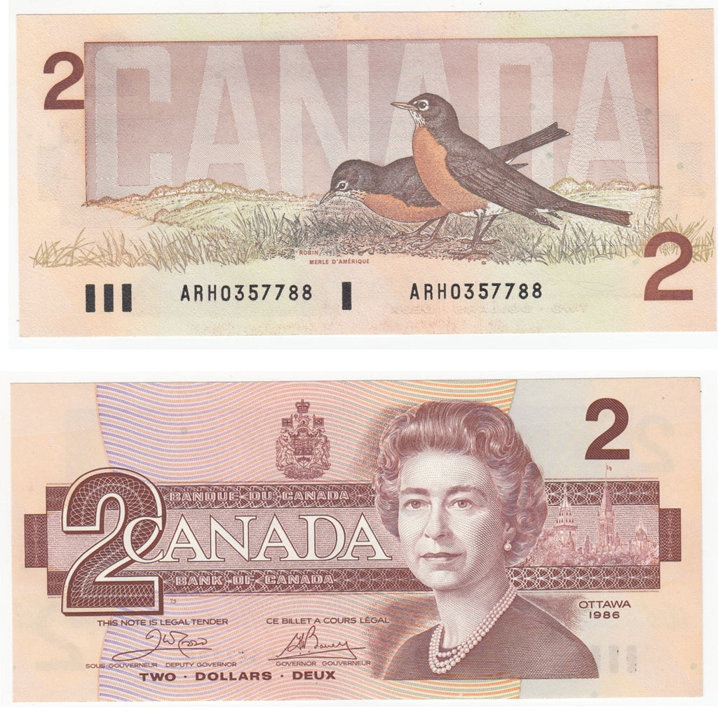 BC-55a 1986 Canada $2 Crow-Bouey, ARH, Uncirculated (MS60)