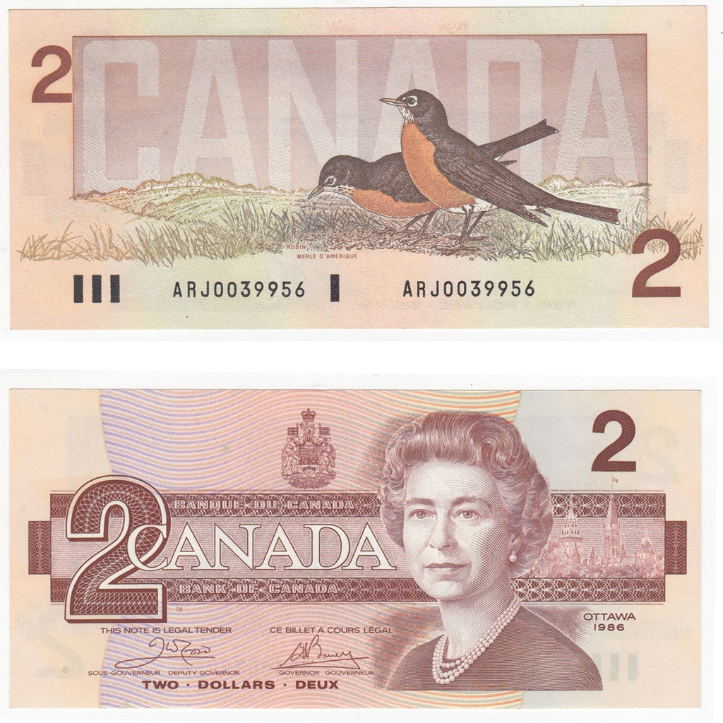 BC-55a 1986 Canada $2 Crow-Bouey, ARJ, Uncirculated (MS60)