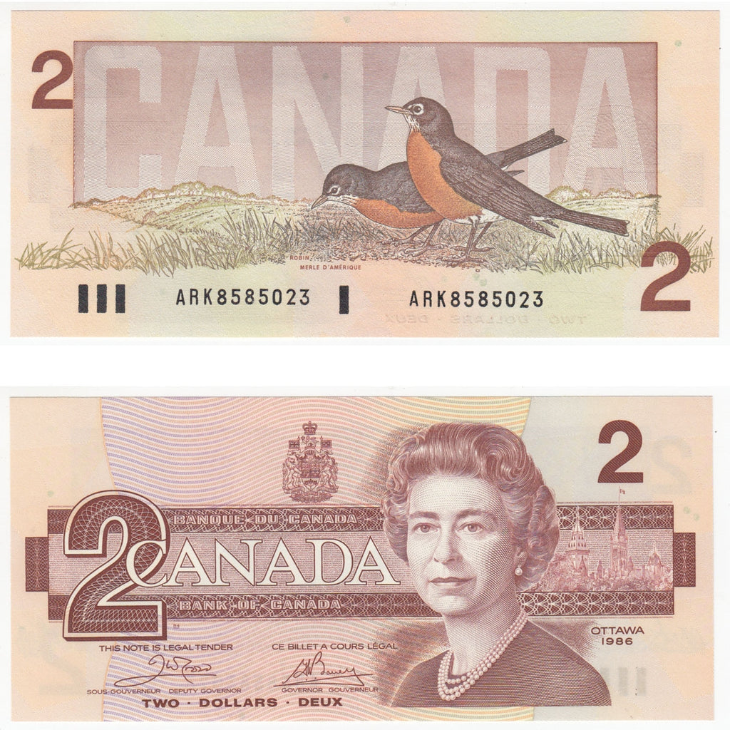 BC-55a 1986 Canada $2 Crow-Bouey, ARK, Choice Uncirculated (CUNC63)