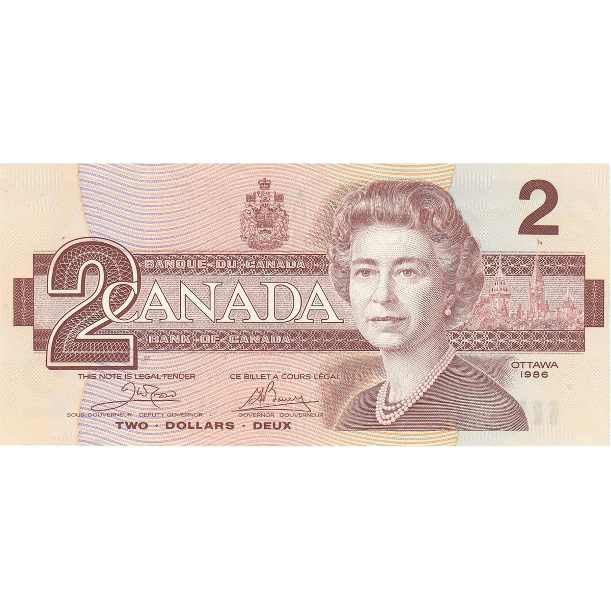 BC-55a 1986 Canada $2 Crow-Bouey, ARK, Uncirculated (MS60)