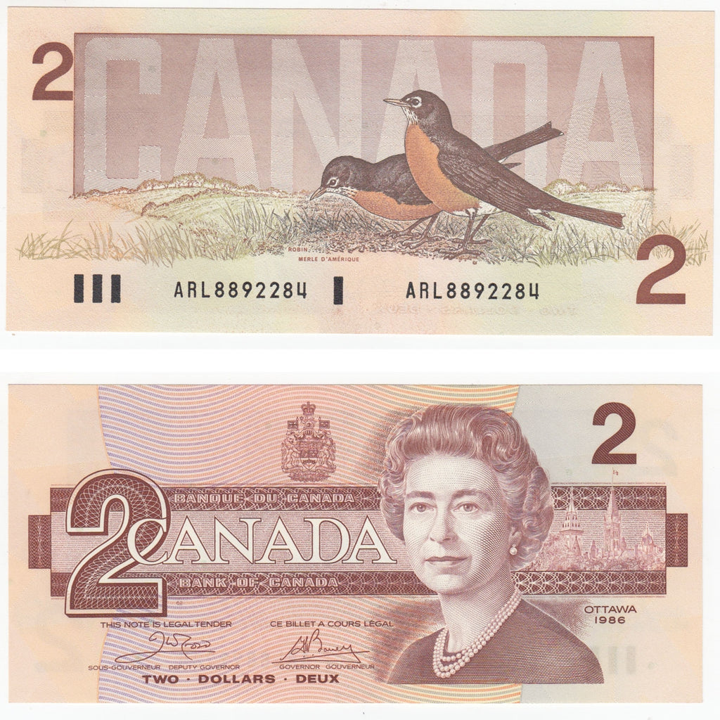 BC-55a 1986 Canada $2 Crow-Bouey, ARL, Choice Uncirculated (CUNC63)
