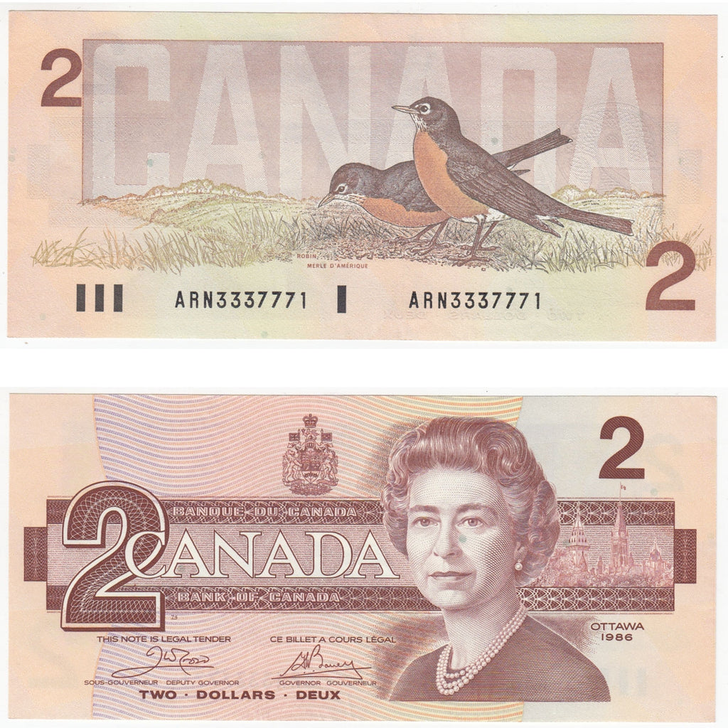 BC-55a 1986 Canada $2 Crow-Bouey, ARN, Uncirculated (MS60)
