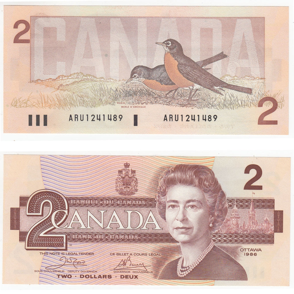 BC-55a 1986 Canada $2 Crow-Bouey, ARU, Choice Uncirculated (CUNC63)