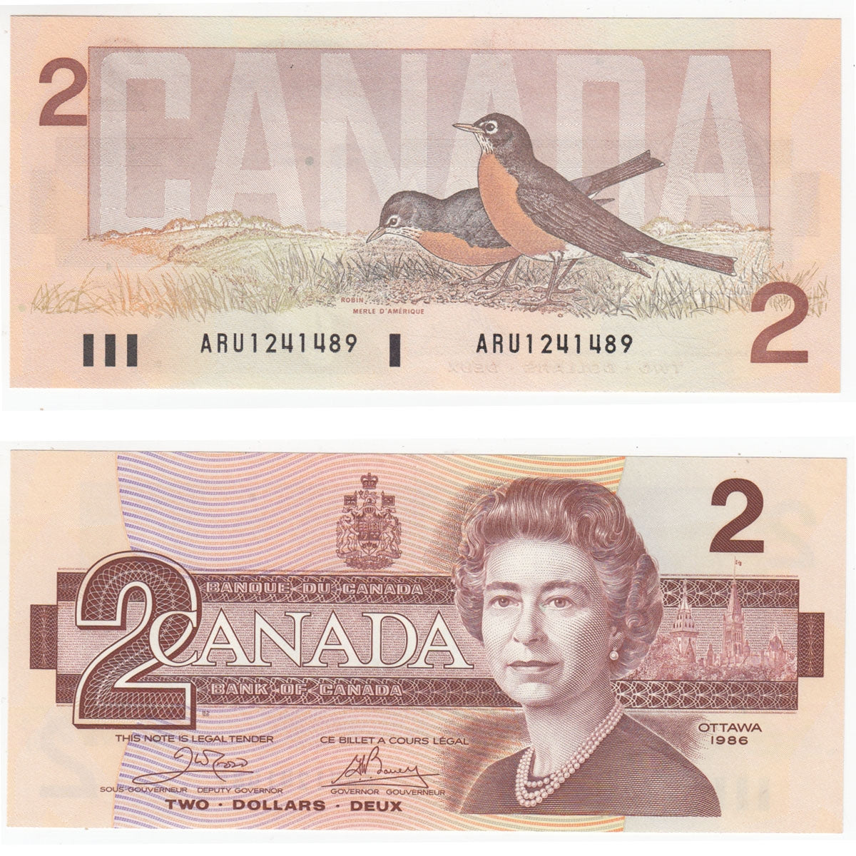 BC-55a 1986 Canada $2 Crow-Bouey, ARU, Choice Uncirculated (CUNC63)